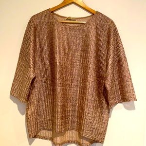 Zara Oversized Size M lightweight glittery yarn top